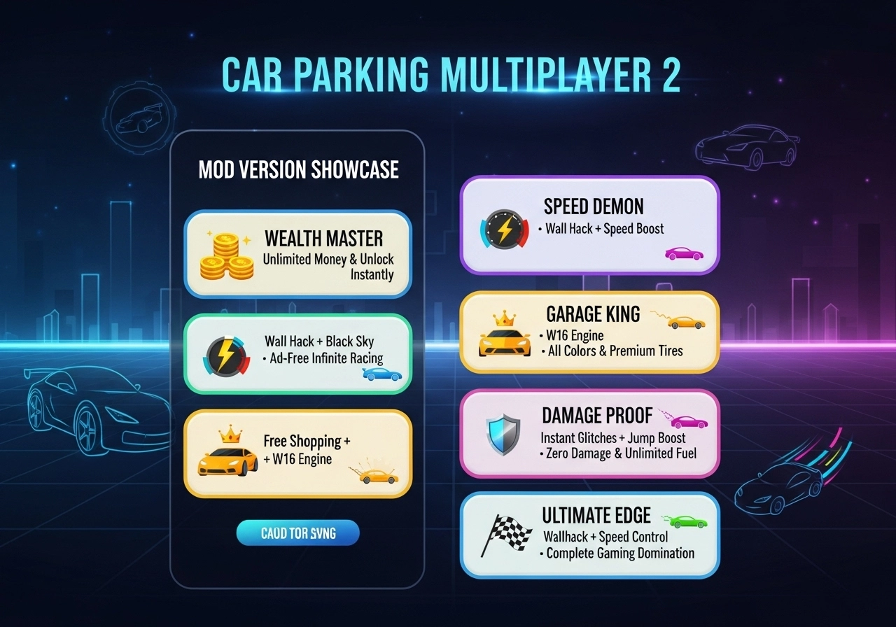 Car Parking Multiplayer 2 Mod Apk Unlimited Money and Gold Menu